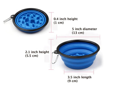 Portable Anti-Gulp Slow Feeder Dog Bowl